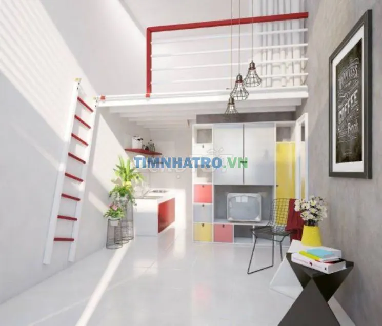 Phòng tiện nghi có gác, 30m, khuôn việt -tân phú