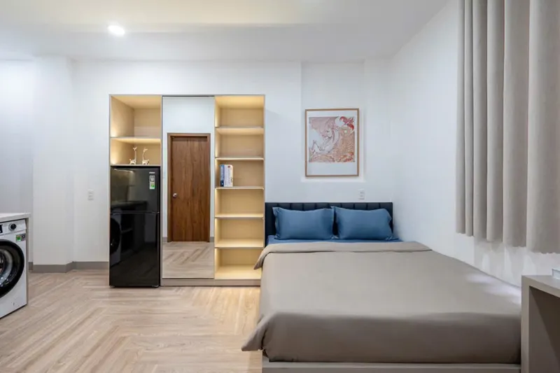 Cho thuê phòng studio full nội thất hiện đại cửa sổ lớn thoáng mát ngay nhà ga T3, Tân Bình