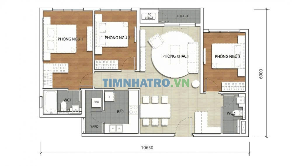 Cho Thuê Căn Hộ The Krista, 102M², 3 Pn, 2Wc - Tp