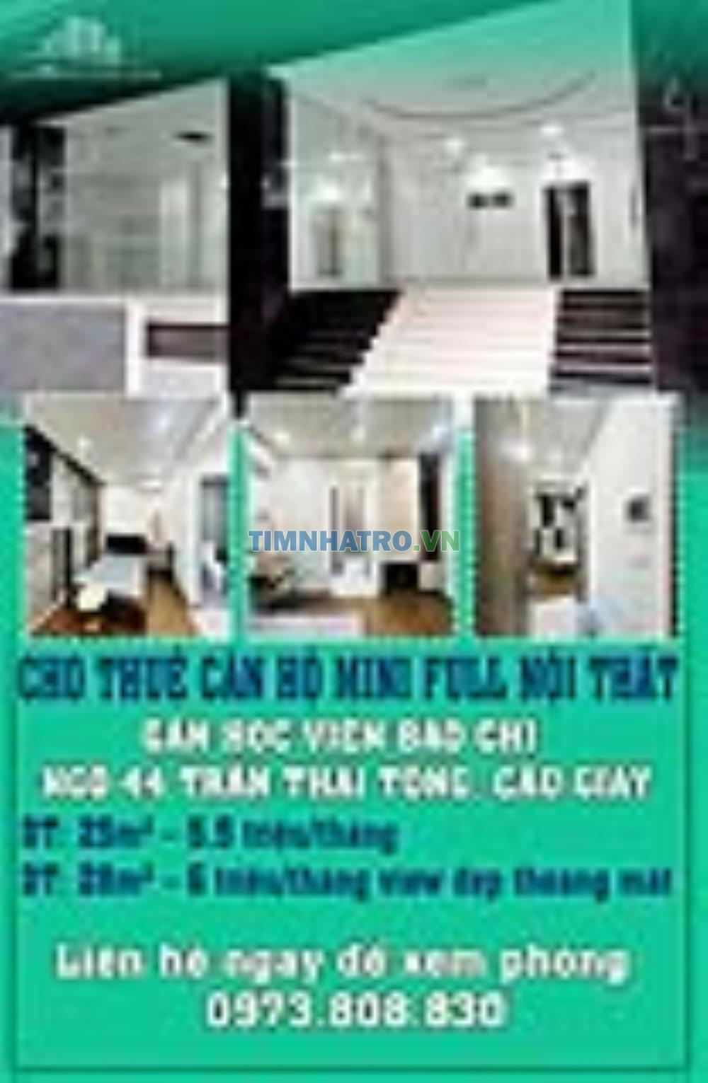 Cho Thuê Căn Hộ Mini Full Nội Thất Gần Học Viện Báo Chí Ngõ 44 Trần Thái Tông