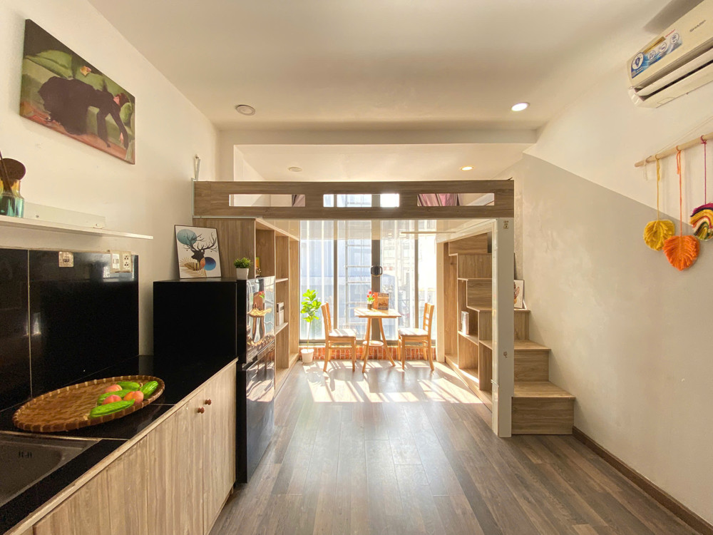 Cho thuê phòng Duplex ở ngay trung tâm Phú Nhuận – Duplex đẹp, ban công, thang máy