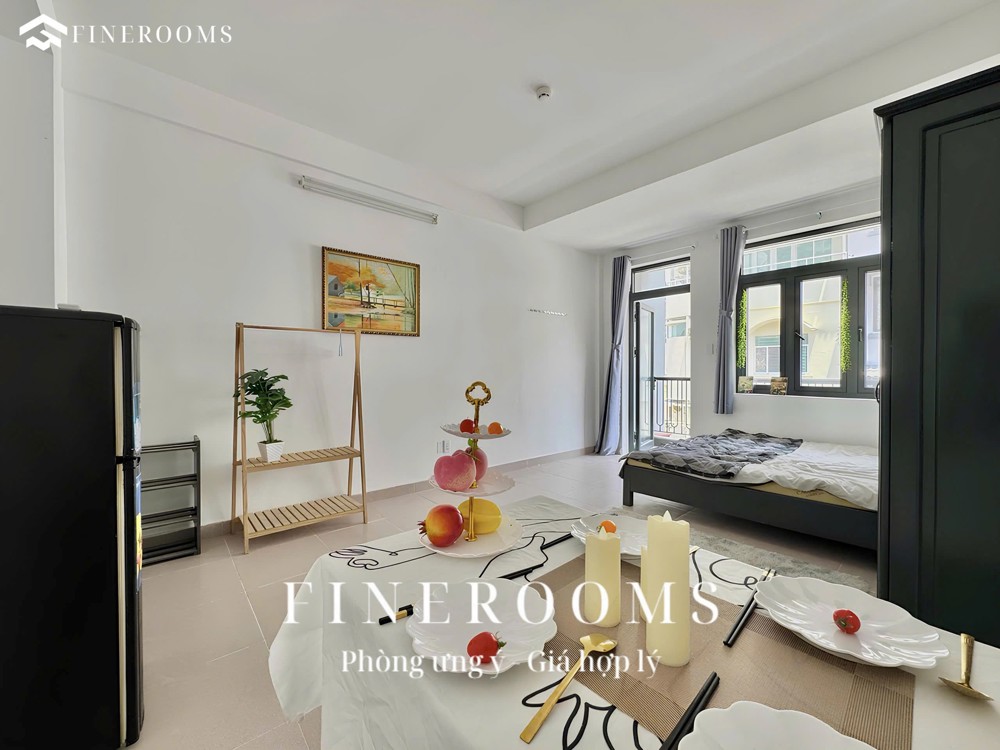 Cho thuê phòng studio full nội thất bancol mới 100% gần nhà ga T3, Tân Bình