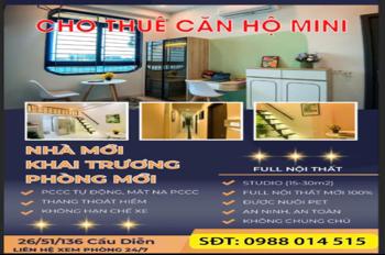 Cho Hộ Gia Đình, Sinh Viên Thuê Căn Hộ Chung Cư Mini Full Nội Thất Ở Cầu Diễn