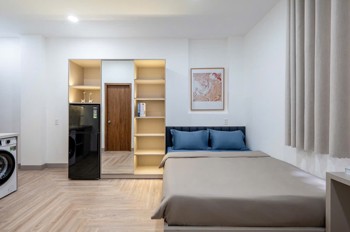 Cho thuê phòng studio full nội thất hiện đại cửa sổ lớn thoáng mát ngay nhà ga T3, Tân Bình