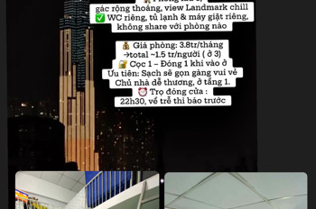 TÌM 1 BẠN NỮ Ở GHÉP  PHÒNG FULL NỘI THẤT { ưu tiên nvvp, ít đồ } total ~1tr5 / ng ( ở 3)