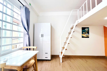 CHO THUÊ PHÒNG DUPLEX GÁC CAO MỚI 100% - ĐẦY ĐỦ NỘI THẤT - CỬA SỔ BAN CÔNG - ƯU ĐÃI KHAI TRƯƠNG